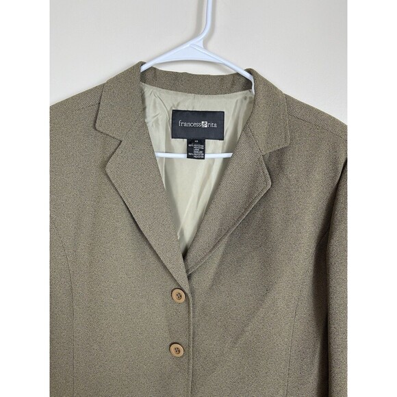 Francess & Rita Women's Blazer Jacket Light Olive Size‎ 12 Lined Y2K Style - Picture 3 of 11